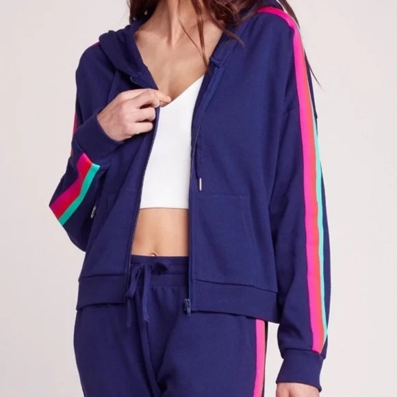 BB Dakota The Bright Side Hooded Zip-Up French Terry Sweatshirt Hoodie - Picture 2 of 12